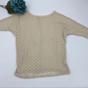 Monteau crochet knit dolman sweater size L